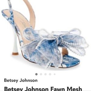 Betsey Johnson Fawn Mesh Bow Heeled Sandals